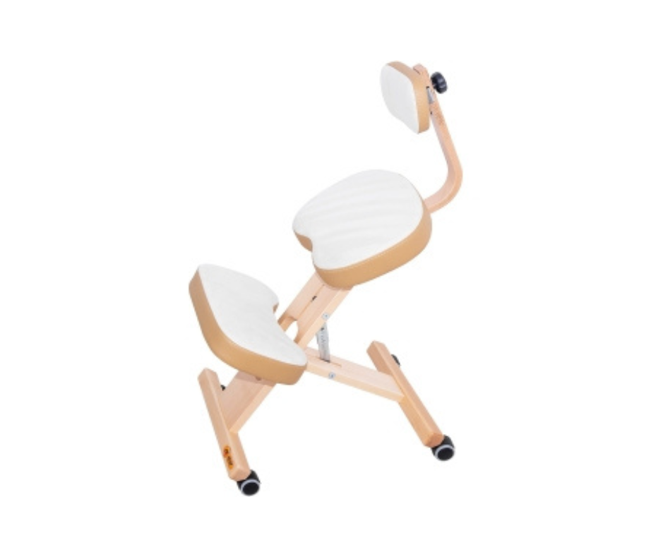 Chaise ergonomique assis-genoux avec roulettes et dossier